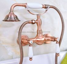 Antique Red Copper Bathroom Bath Wall Mounted Hand Held Shower Head Kit Shower Faucet Sets Bna308 2024 - buy cheap