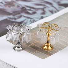 1pc Dolls House Miniature Dining Room Pub Bar Accessory Without Cup Mini Gold Silver Metal Wine Cup Rack Stand Holder 2024 - buy cheap