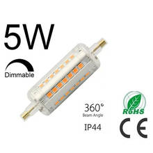 Dimmable 360 degree beam angel mini LED R7S bulb lamp 78mm 5W J78 R7S serials bulb replace halogen R7S lamp AC85-265V 2024 - buy cheap