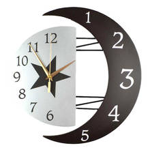 Fashion Creative Moon Wall Clock Decorative Modern Design Home Decor For Living room/Kid room duvar saati reloj pared despertado 2024 - buy cheap