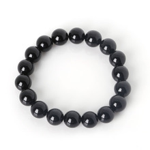 Natural Stone Beads Strand Bracelet 6 8 10mm Black Agates Onyx Yoga Beaded Bracelet for Men Women Hand Jewelry Homme 2024 - buy cheap
