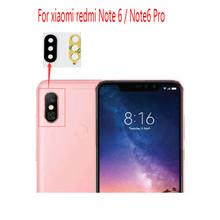 Peças de reposição para câmera de celular xiaomi, 2 peças, para redmi note 6 / note6 pro, lente de vidro traseira com cola 2024 - compre barato