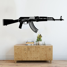 Large AK47 Gun Army Solider Wall Sticker Boy Room Bedroom Ak47 Rifle Clip Fir earm Wall Decal Play Room Living Room Vinyl Decor 2024 - buy cheap