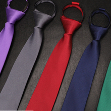 Pre-tied Neck Tie Mens Skinny Zipper Ties Red Black Blue Solid Color Jacquard Slim Narrow Bridegroom Party Dress 6cm  Necktie 2024 - buy cheap