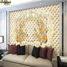 beibehang Custom Luxury Flower soft pack TV background Photo Wallpaper 3D Living Room Sofa Bedroom art painting Mural Wallpaper 2024 - buy cheap