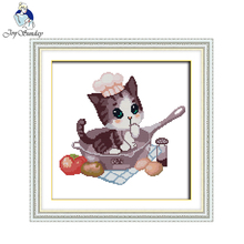 Bonito o Gato Padrões Contados Cross Stitch Kits Venda Impressos Em Lona para Conjuntos Bordados Home Decor Needlework Artesanato 2024 - compre barato