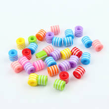 New Children Handcraft Department Mix Color Cylinder 9x12mm Resin Stripe Beads DIY Bracelet Accessory jewelry Findings 2024 - buy cheap