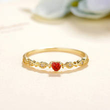 New Simple Women's Fashion Gold Heart Red Zircon Ring Exquisite Ring Vintage Romantic Party Jewelry Women Gift  gold ring 2024 - buy cheap