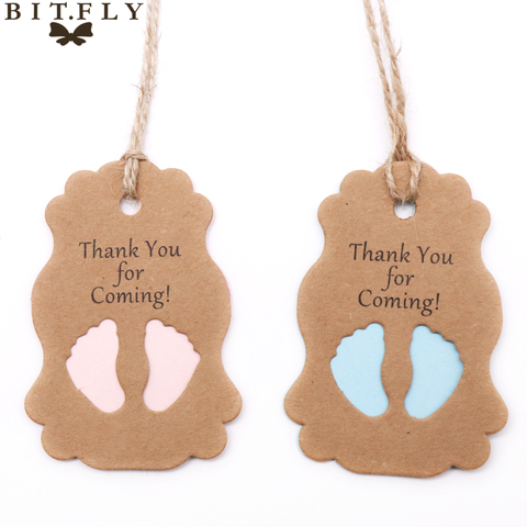 50pcs Set Kraft Paper Baby Ankle Gift Tags Label With Rope Gift Cards For Diy Baby Shower Birthday Wedding Favor Party Supply Buy Cheap In An Online Store With Delivery Price Comparison