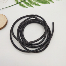 2m/lot 6MM black round leather ropes DIY bracelet high quality solid cowhide woven rope key pendant mobile phone decoration rope 2024 - buy cheap