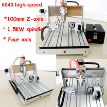 Enrutador cnc de alta velocidad actualizado, husillo 6040 de 1,5 kW + 2,2 kW VFD / 4 ejes + Actualización de 100mm, eje Z, grabador de cuatro ejes 2024 - compra barato