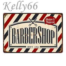 [ Kelly66 ] Metal Sign  BARBER SHOP Tin Poster Home Decor Bar Wall Art Painting 20*30 CM Size y-1467 2024 - buy cheap