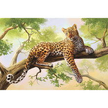 Pintura de diamante artesanal, bordado de "leopardo en rama", punto de cruz cuadrado/redondo, diamantes de imitación, decoración del hogar GT 2024 - compra barato