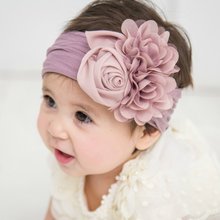 Yundfly 10pcs/lot Satin Rose Flower Baby Headband Newborn Knot Wide Nylon Headwraps Turban Girls Headwear Kids Photo Props 2024 - buy cheap