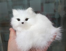 Simulation white fox polyethylene&furs fox model funny gift about 13*12*9.5CM 2024 - buy cheap