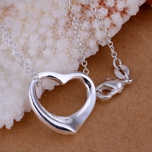 Necklace silver plated trendy jewelry pendant necklaces heart 18 inches jewelry wholesale free shipping tpsx LP063 2024 - buy cheap