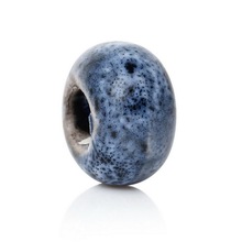 DoreenBeads European Style Charm Ceramics Beads Round Deep blue About 15mm( 5/8") Dia, Hole: Approx 5.2mm-5.7mm, 2 PCs 2024 - buy cheap