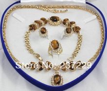 Wholesale price FREE SHIPPING ^^^^Tiger Eye Stone necklace bracelet earring ring set 2024 - buy cheap