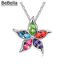 BeBella colorful flower pendant necklace made with Crystals from Swarovski fashion jewelry gift for girls lovers 2024 - buy cheap