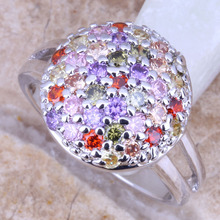 Charming Multicolor Red Garnet Silver Plated  Women's Fashion Ring Size 5 / 6 / 7 / 8 / 9 R0813 2024 - buy cheap