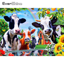 Evershine-pintura de diamante 5D, bordado completo de ganado, punto de cruz, diamantes de imitación con diseño de Animal, abalorios 2024 - compra barato