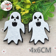 Parches no tejidos de fieltro fantasma blanco para Halloween, apliques para ropa, suministros de costura, adorno artesanal, 4x6CM, 10 Uds. 2024 - compra barato