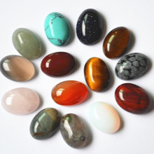 Hot! New Fashion mixed natural stone onyx Malay stone Tiger Eye Opal Malachite Oval CAB Cabochons Ring face 14*10mm 50pcs 2024 - buy cheap