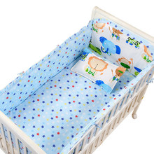 6PCS New Arrived baby cot bedding set cotton crib bumper постельное белье baby cot sets ,include(bumpers+sheet+pillow cover) 2024 - buy cheap