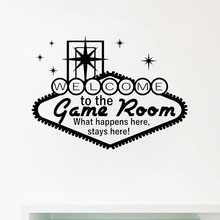 Welcome To The Game Room Decor Casino Wall Art Decals Gambling Vinyl Sticker Modern Home Gamble Poster Mural Wall Art Decoration 2024 - buy cheap