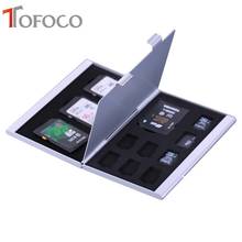 2017 TOFOCO Aluminium Alloy Micro for SD MMC TF Memory Card Storage Box Protecter Case 4x for SD Card 8 x Micro SIM Card 2024 - buy cheap
