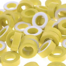 Novo estilo 7mm de diâmetro interno anel de ferrite anel toroid de ferro cores amarelo e branco 50 peças 2024 - compre barato
