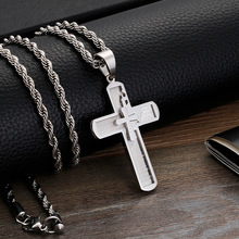 Personality Trend Jewelry Titanium Steel Cross Belief Strength Necklace Unisex Pendant 2024 - buy cheap