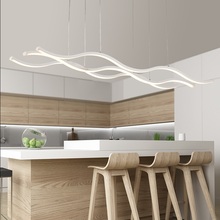 Luminária pendente minimalista de led, candelabro moderno para sala de jantar, cozinha, bar embutido de alumínio com pendurar 2024 - compre barato