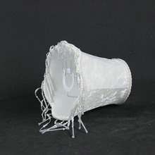 Lustre de flanela branco de alta qualidade com 15.5cm, abajur com corrente de contas brancas, lâmpada para parede de tecido, furo e14 3cm