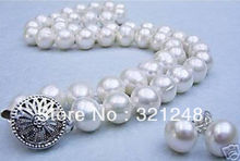 Nuevas cuentas 2014 DIY, Natural, 9-10mm, collar de perlas blancas de agua dulce, juego de pendientes, cuentas, fabricación de joyas MY2083 2024 - compra barato