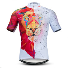 Camisa masculina de manga curta para ciclismo, camiseta para bicicleta de motocross com estampa de leão 3d, roupa esportiva para o verão, mtb e road bike 2024 - compre barato