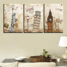 Modern Home Decoration Statue Of Liberty Big Ben Poster Canvas Painting 3 Pictures Living Room Wall Art Painting Can Be Customiz 2024 - buy cheap