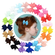 10pcs/lot 5.5cm' Plain Ribbon Bows With Hair Clips For Kids Girls Mini Hair Bows Barrettes Hairpins Hairgrips Hair Accessories 2024 - buy cheap