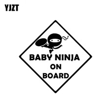 Yjzt adesivo vinil bebê ninja on board 15cm * 15cm decalque carro preto prateado 2024 - compre barato