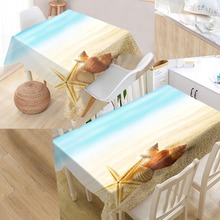 De conchas de mar mundo cubierta Rectangular Mesa casa de protección decoración de boda elegante resistente al agua y al aceite mantel 2024 - compra barato