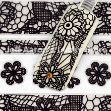 5PCS/lot beauty flower lace design black nail stickers decals nail art decorations manicure tools 019 2024 - buy cheap