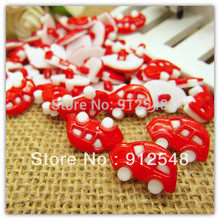 Botones de plástico rojo para coche, botones de flores para ropa de niños, 18mm x 12mm, 100 Uds., c004 2024 - compra barato