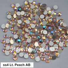 Free Shipping! 1440pcs/Lot, ss4 (1.5-1.7mm) Light Peach AB Flat Back Nail Art Glue On Non Hotfix Rhinestones 2024 - buy cheap