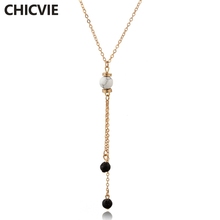 Hot Sale Gold Long Women Tassel Necklace Display Statement Necklace Charm Lava Stone Diffuse Jewelry Pendant Necklaces 2024 - buy cheap