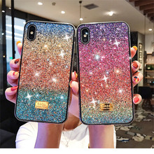 Модные алмаз Радужный градиентный цветной блестящий чехол для iPhone 12 11 Pro Max XS Max XR X 8, 7, 6, 6S Plus 2024 - купить недорого