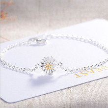 HEYLUOKE Simple Cute    Daisy Bracelets Flower Link Chain Braclets For Women wristband Jewelry 2024 - buy cheap