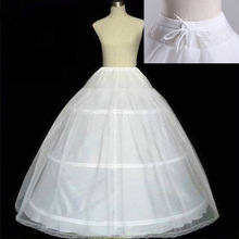 High Quality White 3 Hoops Petticoat Crinoline Slip Underskirt For Wedding Dress Bridal Gown Wedding Accessories 2024 - buy cheap