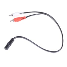 Alta qualidade 3.5mm plugue fêmea estéreo para 2 macho rca jack adaptador de áudio cabo y computador alto-falante cabo 2024 - compre barato