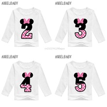 Boys/Girls Happy Birthday Letter Bow Cute Print Clothes Baby Funny Long Sleeve T shirt,Kids Number 1-9 Birthday Present,LKP2416 2024 - buy cheap