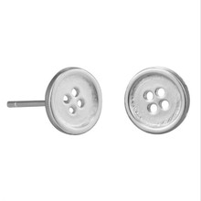 LULU-PIG 925 Silver Small Fresh Fashion Brushed Button Earrings Network Hot Style Allergy Prevention E0049 2024 - buy cheap